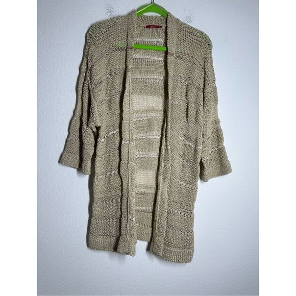 EDC Women’s Bohemian Knit Open Front Cardigan Tan Size S - Picture 2 of 14